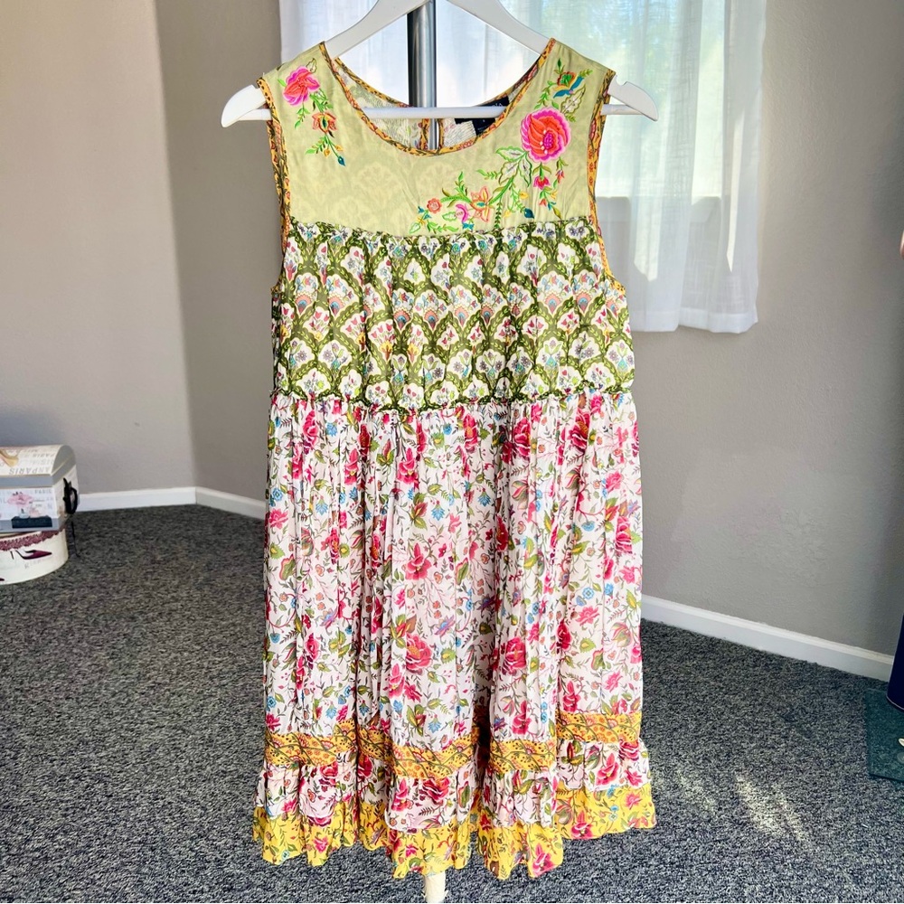 Anthropologie Tanvi Kedia Ananya Tunic Floral Mini Dress - Picture 4 of 10